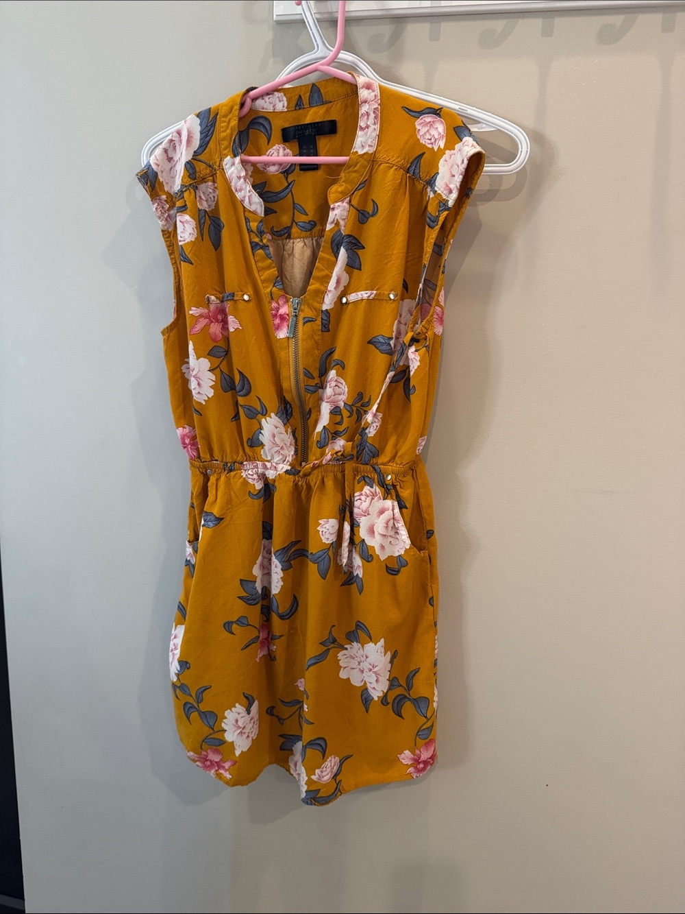 Streetwear Society Mustard Floral Mini Dress